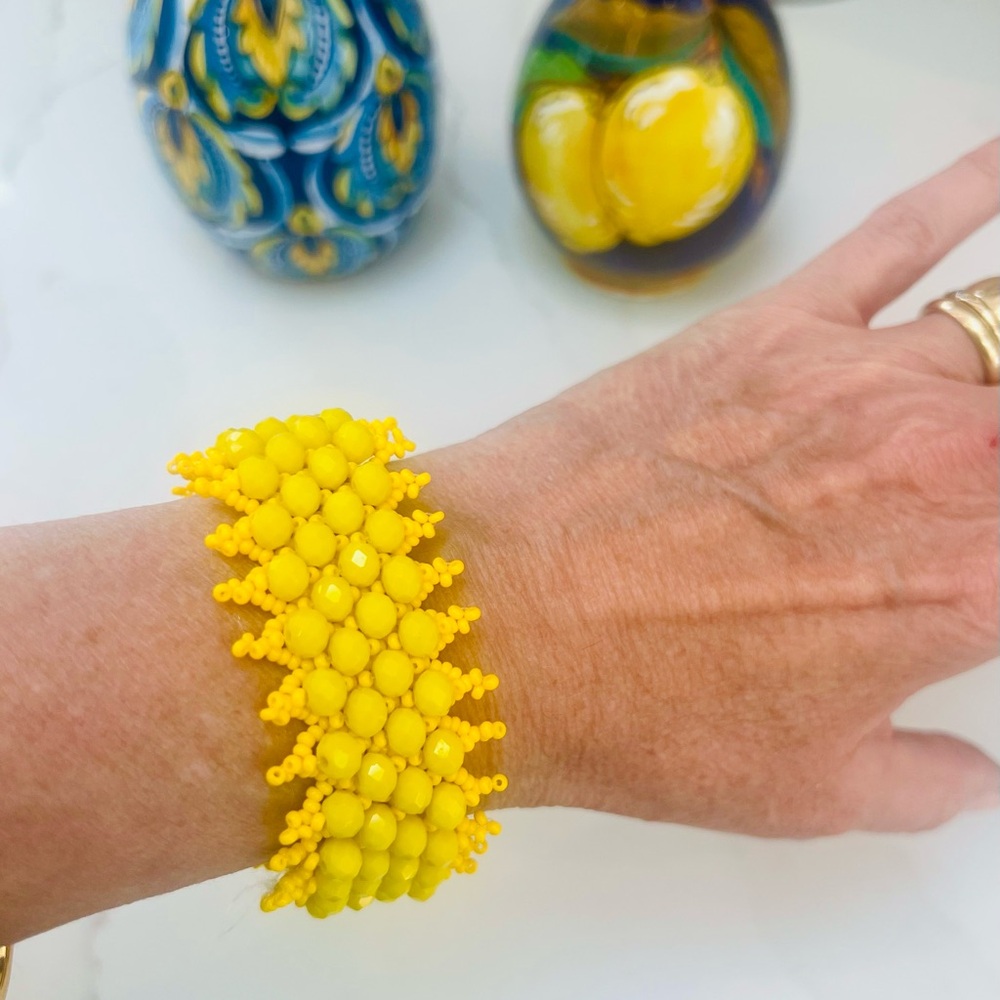 Yellow Beaded Bracelet - Women's Fashion Bracelet